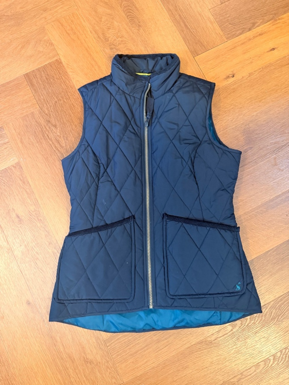 Joules Navy Diamond Quilted Puffer Vest Women’s US 6 UK 10 Countrycore